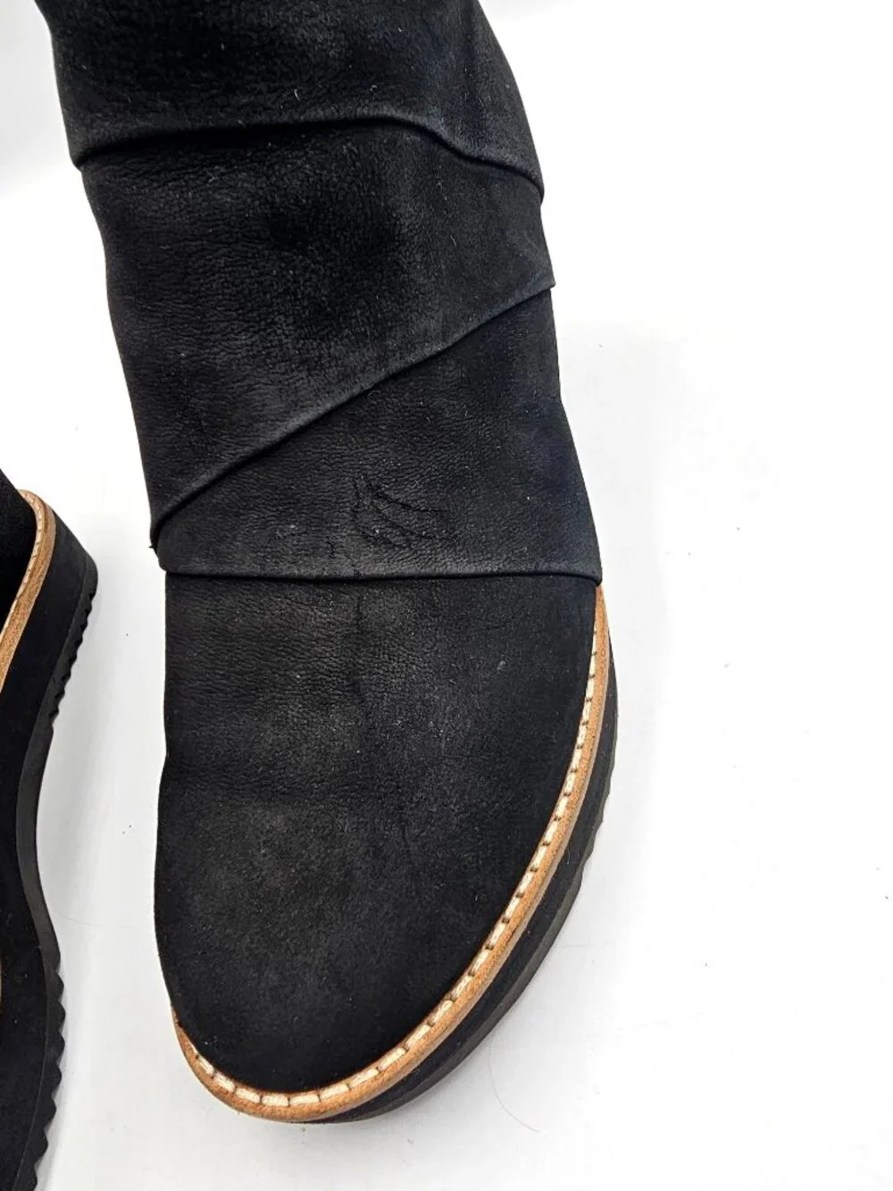 Eileen Fisher Womens Black Suede Leather Clapton Wedge Ankle Boots Size 7.5 3772